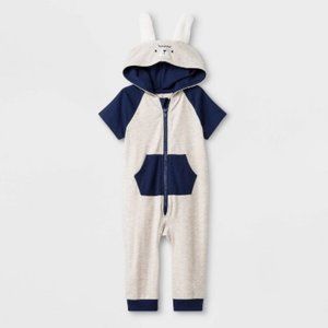 Baby Boys Short Sleeve Hooded Critter Onesie